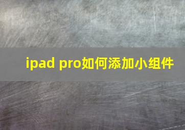 ipad pro如何添加小组件